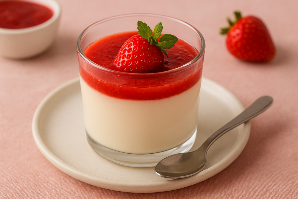 Panna Cotta Vị Dâu - Nét Tinh Tế Chuẩn Vị Ý, Ngọt Mát Tan Chảy